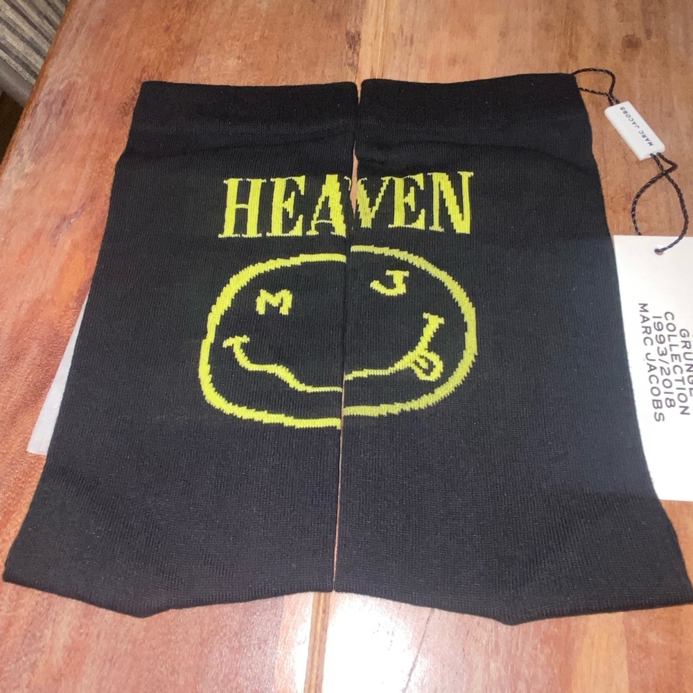 Marc Jacobs Black Redux Grunge Collection 1993/2018 HEAVEN Smiley Socks